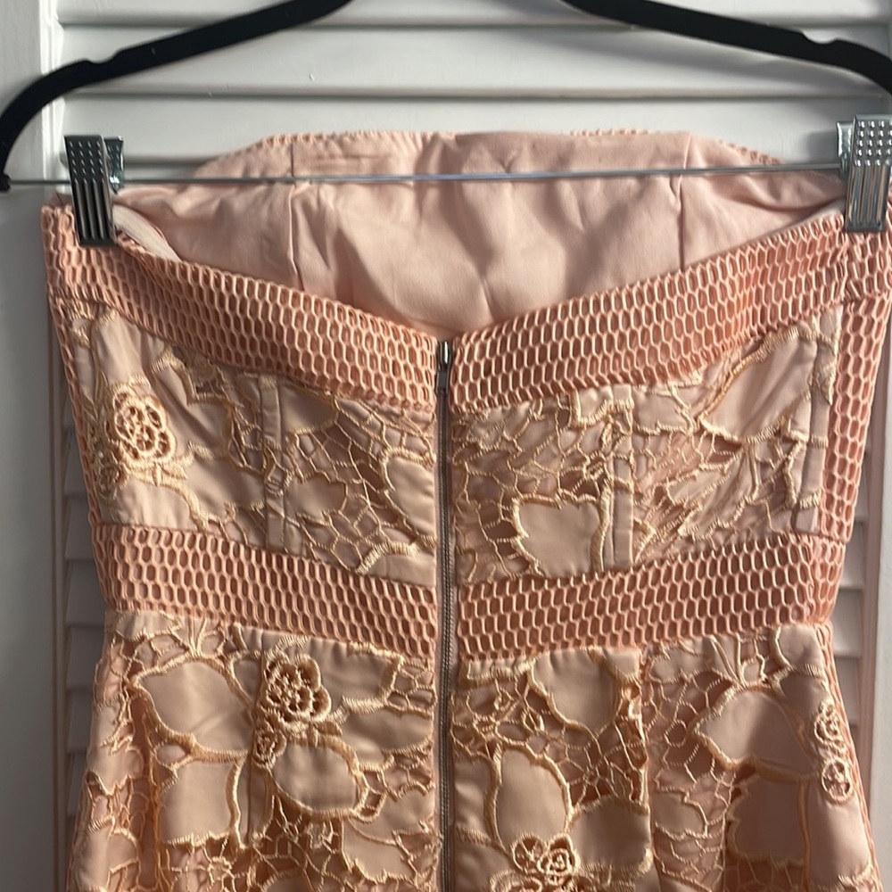 NWT Lovers + Friends Early Piece-Pink/Peach Stunning Embroidered Overlay Dress - Picture 8 of 9